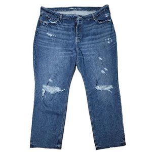 Old Navy NWT high rise slouchy strait distressed blue jeans size 18 Petite